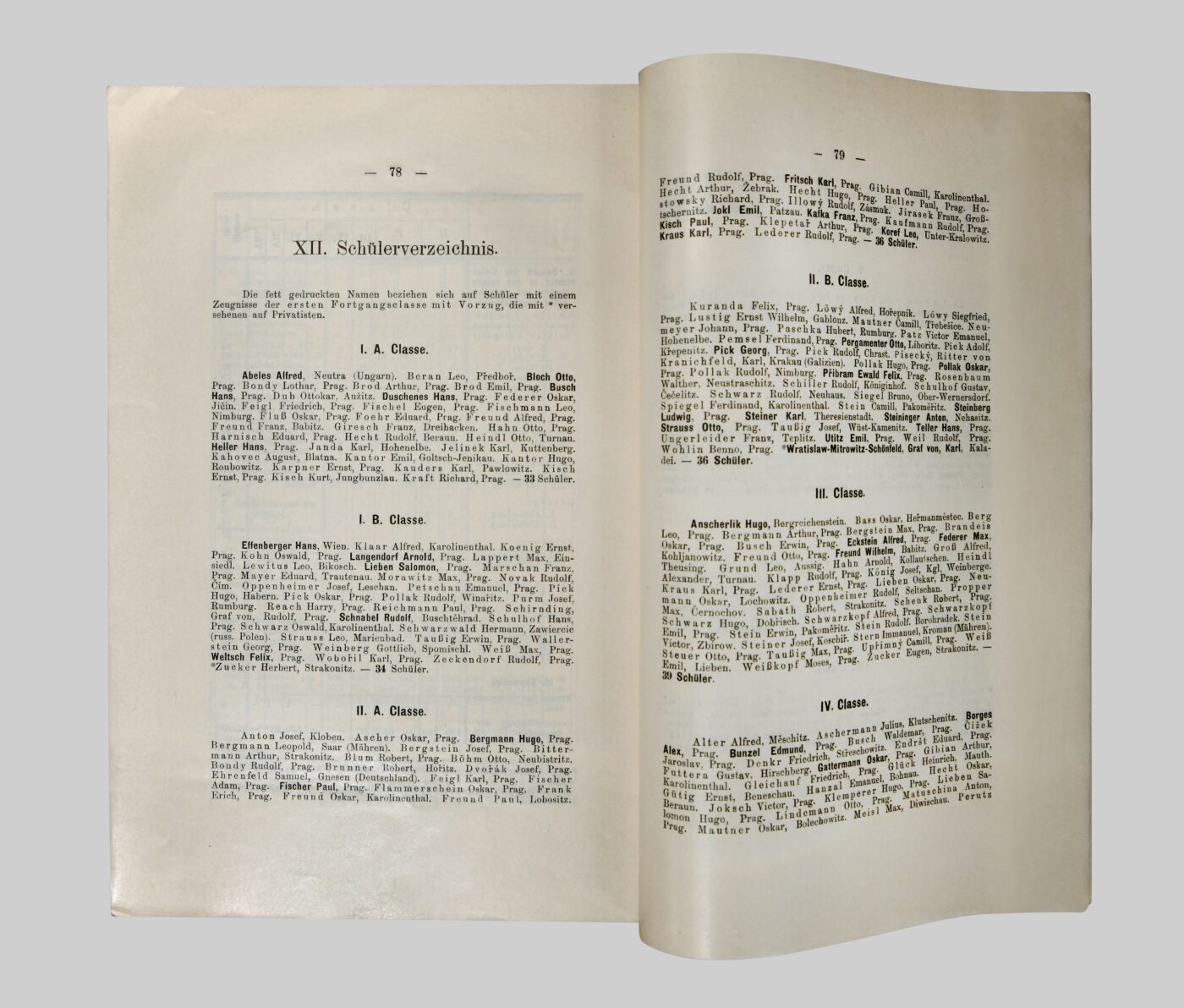 Kafka besucht das Prager Altstädter Gymnasium