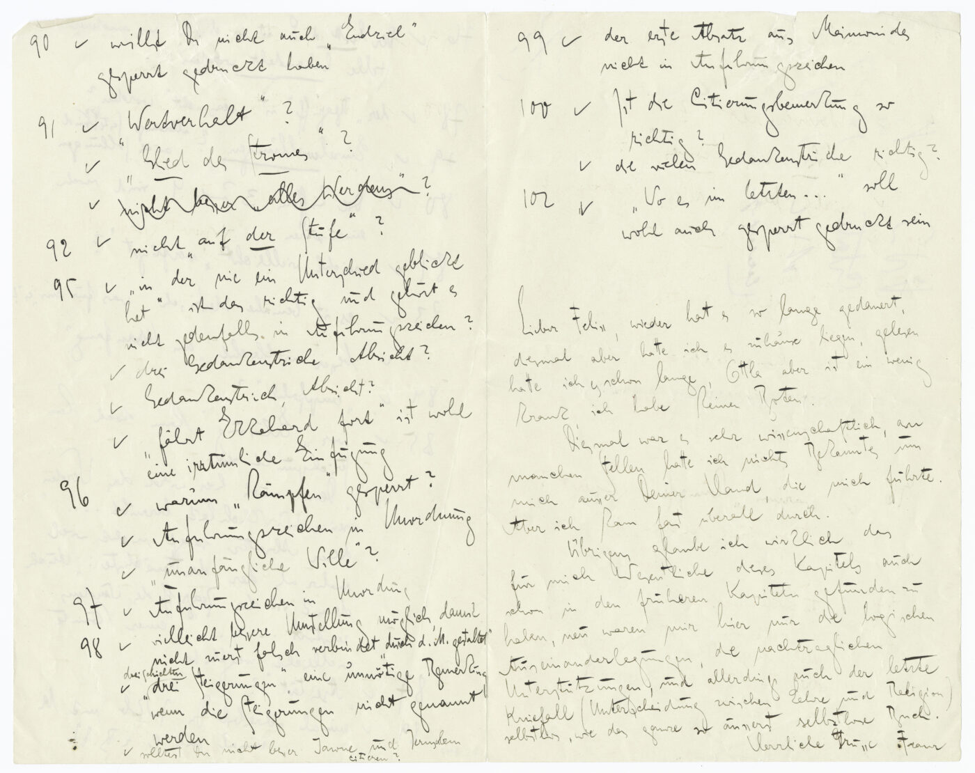 Kafka lektoriert Felix Weltschs Gnade und Freiheit